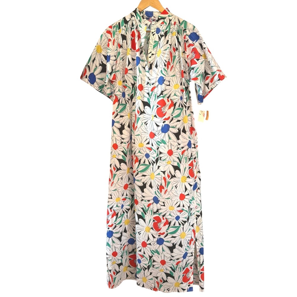 Vtg Mr. Stan Dallas Texas Floral Maxi Dress Retro Mod Maximalist Flower Power